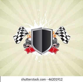 racing sign on the grunge background