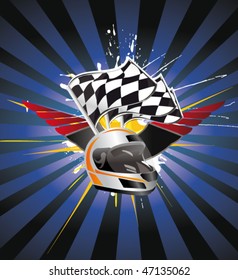 racing sign on the ray background