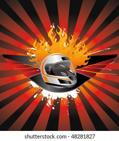 racing sign on the ray background