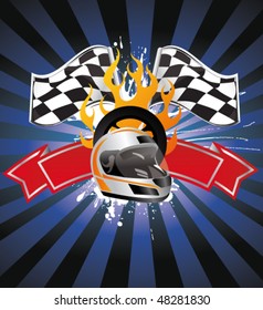 racing sign on the ray background