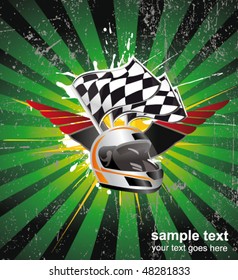 racing sign on the ray background