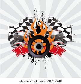 racing sign on the ray background