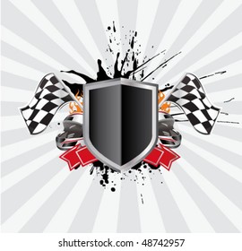 racing sign on the ray background