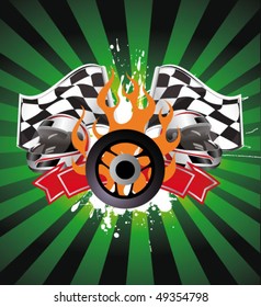 racing sign on the ray background