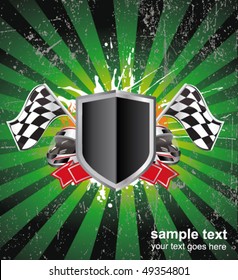 racing sign on the ray background