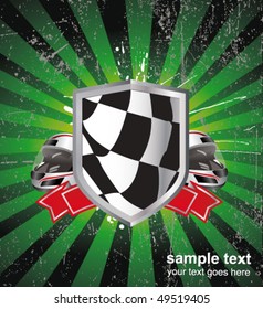 racing sign on the ray background