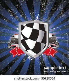 racing sign on the ray background
