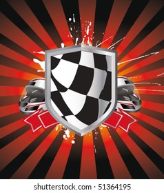 racing sign on the ray background