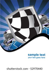 racing sign on the ray background