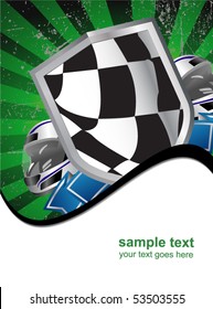 racing sign on the ray background