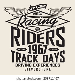 Racing Silverstone typography t-shirt graphics,  vectors