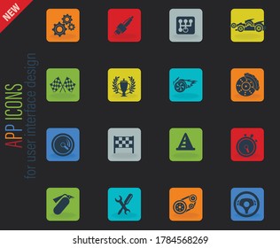 Racing simply symbols for web and user interface