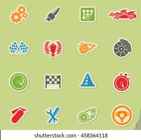 Racing simply symbols for web and user interface