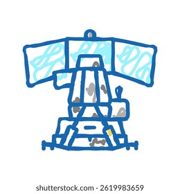 Simulador de carreras Vector de dibujo de icono de doodle de cabina. simulador de carreras signo de la cabina. ilustración de símbolo aislado