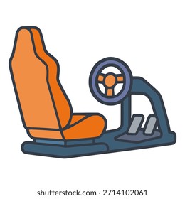 racing simulator game hobby flat color vector illustration template design