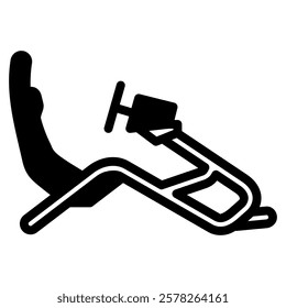 racing simulator icon in semi solid style on white background