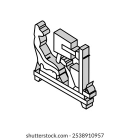 Rennsimulator Fahrzeug isometrische Ikone Vektor. Rennsimulator-Fahrzeugschild. einzelne Symbolgrafik