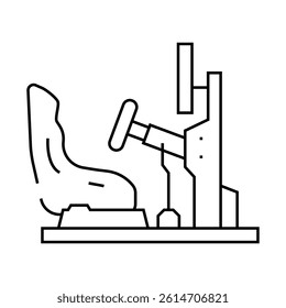 racing simulator vehicle line icon vector. racing simulator vehicle sign. isolated contour symbol black illustration