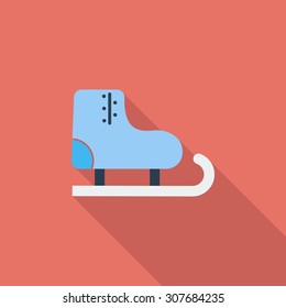 Racing skates icon. Flat vector related icon with long shadow for web and mobile applications. It can be used as - logo, pictogram, icon, infographic element. Vector Illustration.