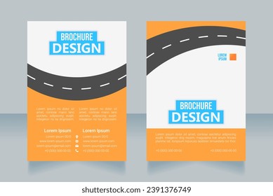Racing skills improvement blank brochure design. Template set with copy space for text. Premade corporate reports collection. Editable 2 paper pages