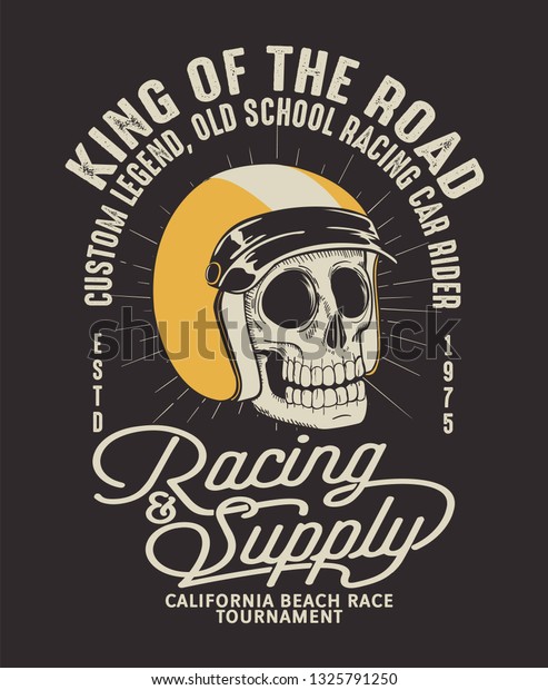 racing skull\
illustration for t-shirt\
print