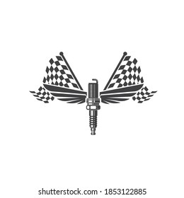 racing spark plug  icon of automotif illustration vector template