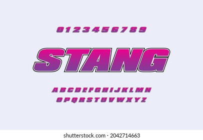 Racing and speed display font design,letters and numbers. vector illustrator eps 10