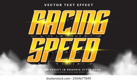 Plantilla de efecto de texto editable Racing Speed adecuada para el estilo de texto Sport y Champion