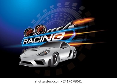 Logotipo de velocidad de carreras creativo de diseño vector concepto.