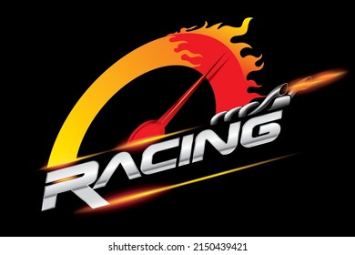 Racing speed logo design concept vector.