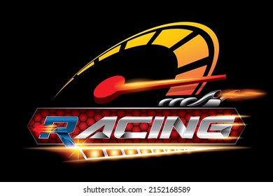 Racing speed logo design concept vector.