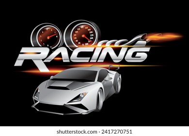 Vector de concepto de diseño del logotipo de velocidad de carreras.