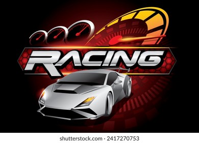 Vector de concepto de diseño del logotipo de velocidad de carreras.