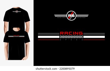 racing speed trendy fashionable vector t-shirt and apparel design, typography, print, poster. Global swatches. 