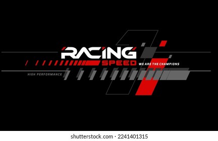 racing speed trendy fashionable vector t  shirt   apparel design  typography  print  poster  Global swatches  