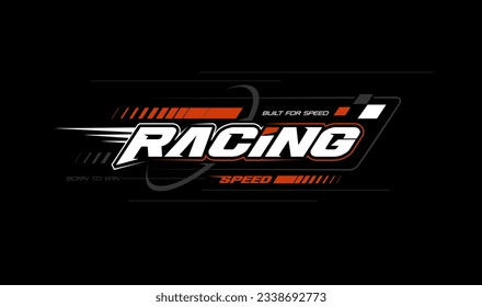 racing speed trendy fashionable vector t-shirt and apparel design, typography, print, poster.