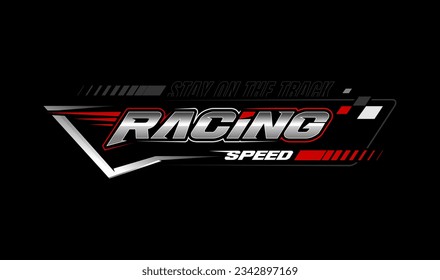 racing  speed trendy fashionable vector t-shirt and apparel design, typography, print, poster. Global swatches. 