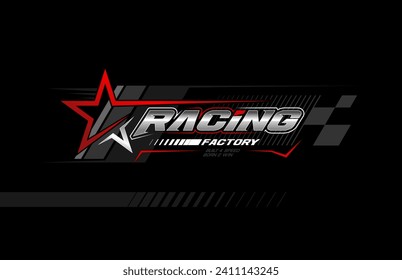 racing speed trendy fashionable vector t-shirt and apparel design, typography, print, poster. Global swatches. 