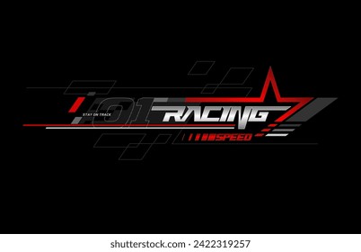 racing speed trendy fashionable vector t-shirt and apparel design, typography, print, poster. Global swatches. 