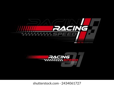 racing speed trendy fashionable vector t-shirt and apparel design, typography, print, poster. Global swatches. 