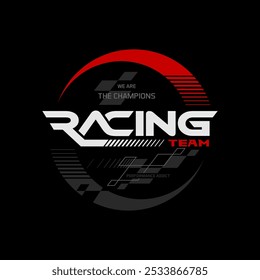 Racing Speed Camiseta de Vector de moda y diseño de ropa, tipografía, impresión, póster, logotipo.