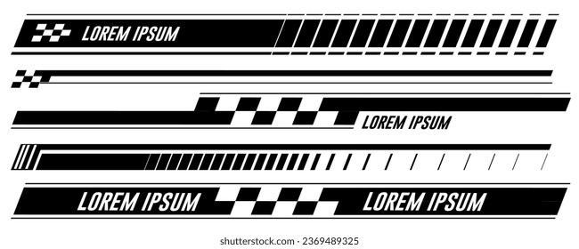 Racing speed vector illustration abstract  car track set