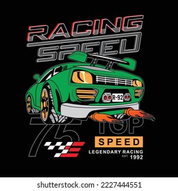 Racing speed vintage design for t-shirt printing