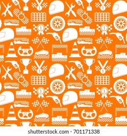 Racing Sport Background Pattern on a Orange Element Web Design for Competition and Award. Vector illustration