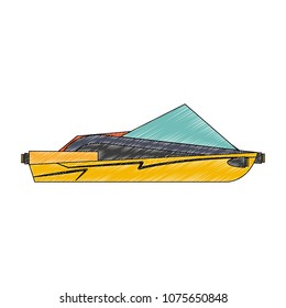 Racing sport boat scribble