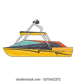 Racing sport boat scribble
