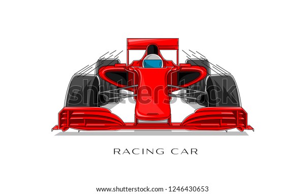 ドライバーのリニアイラスト 正面図 スピードレースとレース用スポーツカー のベクター画像素材 ロイヤリティフリー