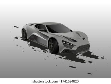 VECTOR DE VELOCIDAD DEL COCHE DEPORTIVO DE RACIONALIZACIÓN 