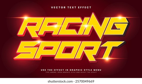 Racing Sport editable text effect Template Suitable for Lightning style