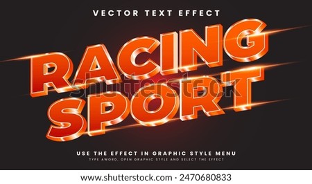 Racing Sport editable text effect Template with lighting effect